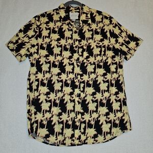 American Eagle Men's Black and Yellow Palm Tree Shirt Size M  NWOT
